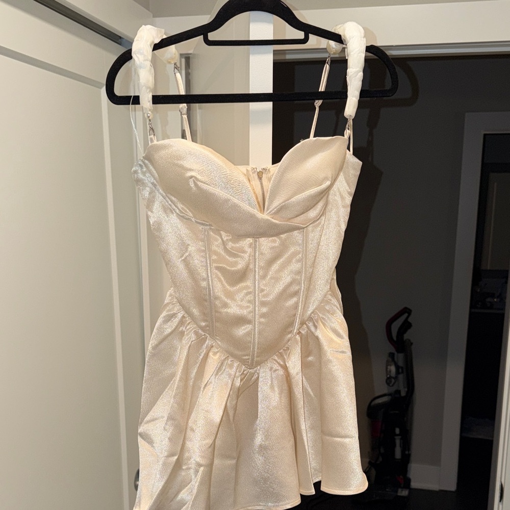 Elegant Cream Corset Dress